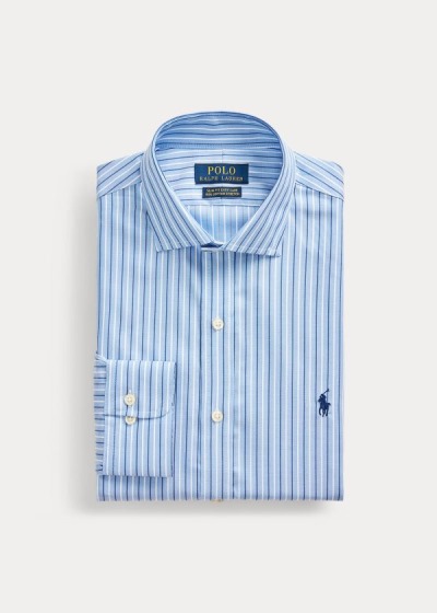 Camisa Polo Ralph Lauren Hombre Azules / Blancos Rayas - Slim Fit Striped Dobby - TOQER9807